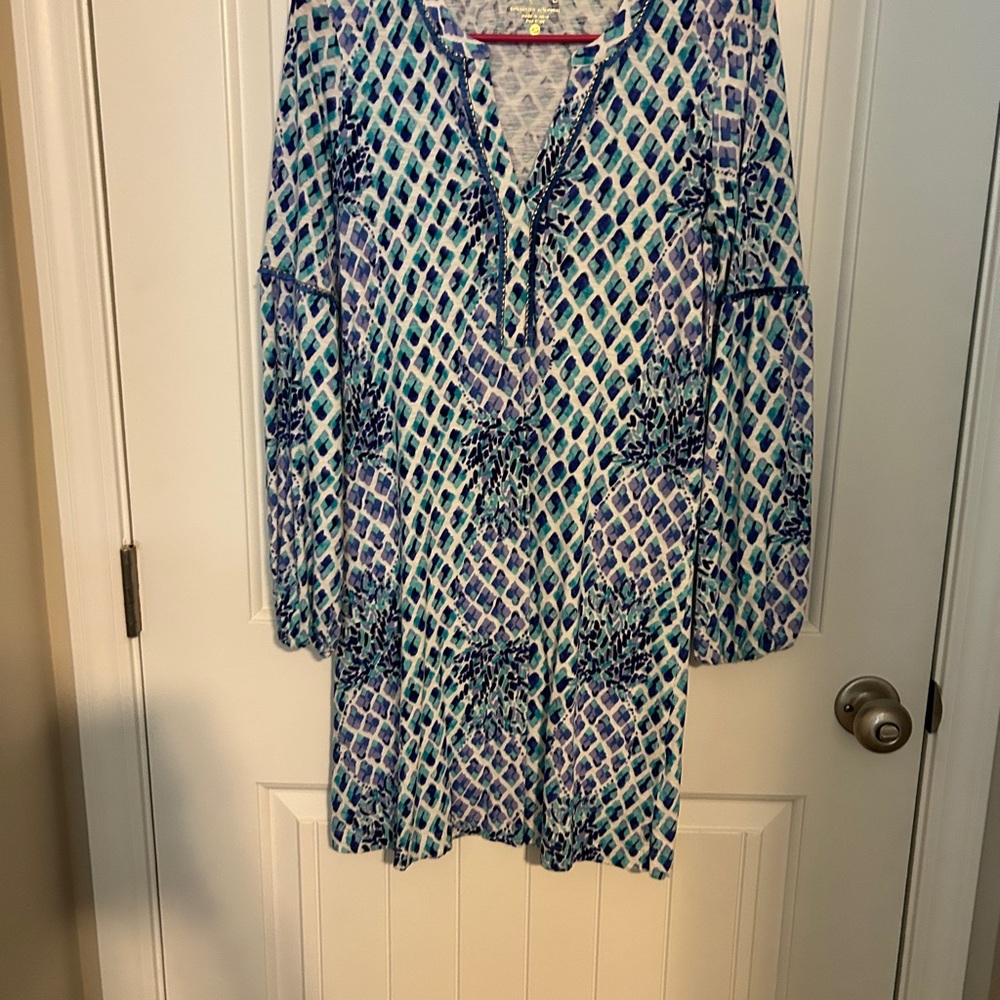 Joy Dress in Blue White Pineapples